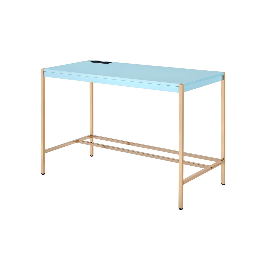 Modern writing desk with USB ports - Bright Blue