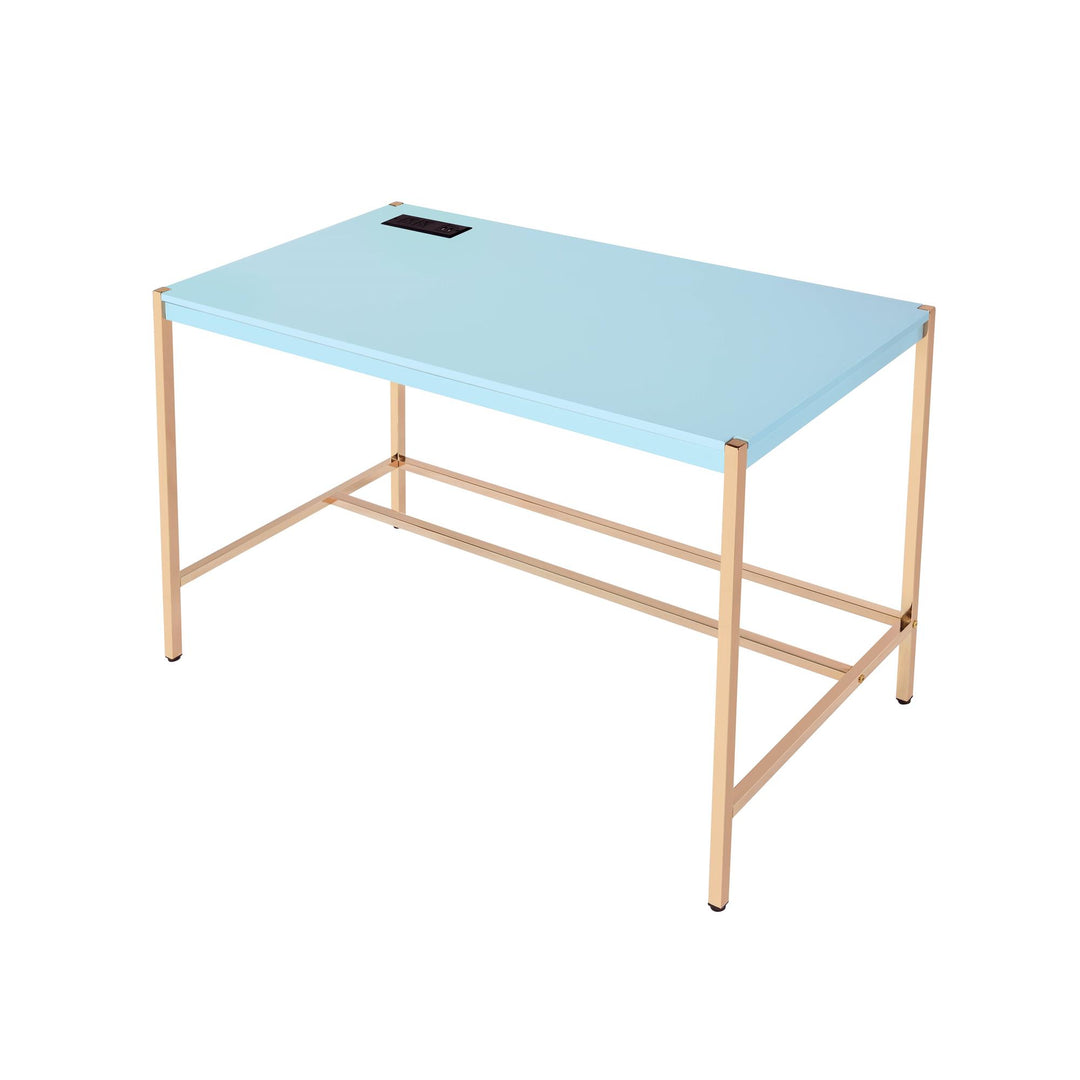 Stylish desk with built-in USB ports - Bright Blue