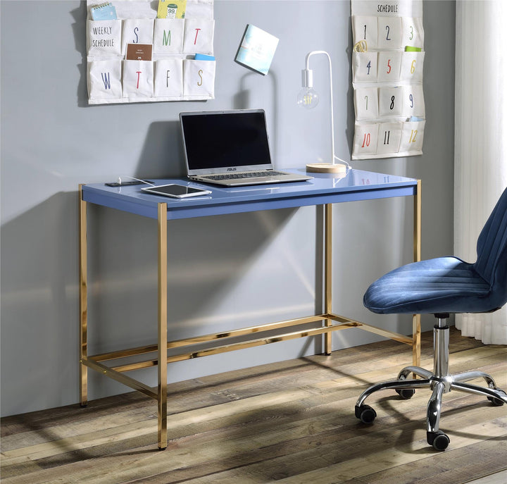 Convenient USB-enabled desk for writing - Navy