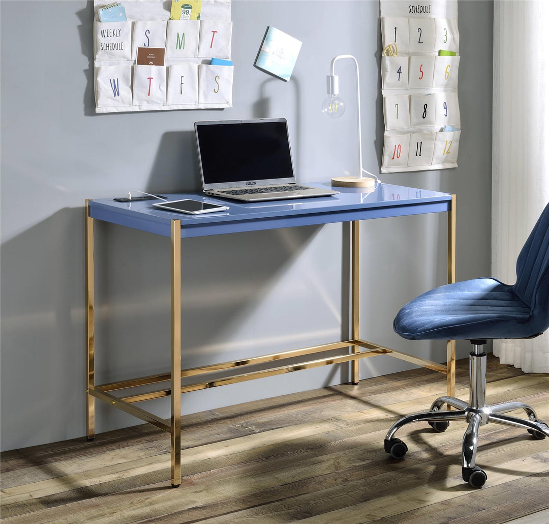 Convenient USB-enabled desk for writing - Navy