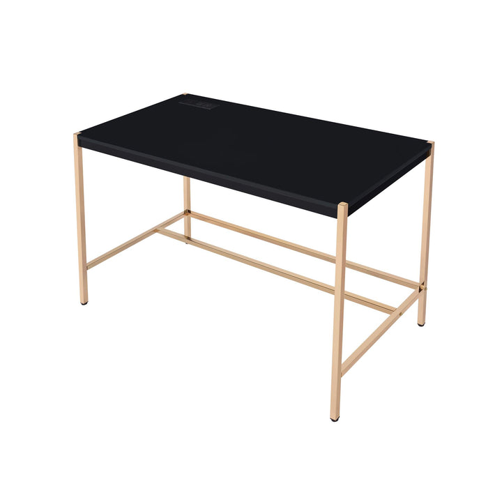 desk with usb ports - Black