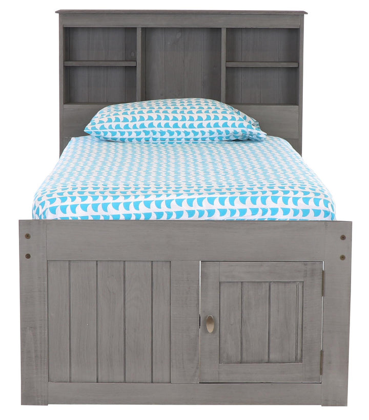 twin bed with six drawers  - Charcoal