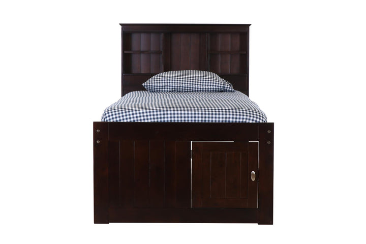 Bookcase bed with storage  - Espresso