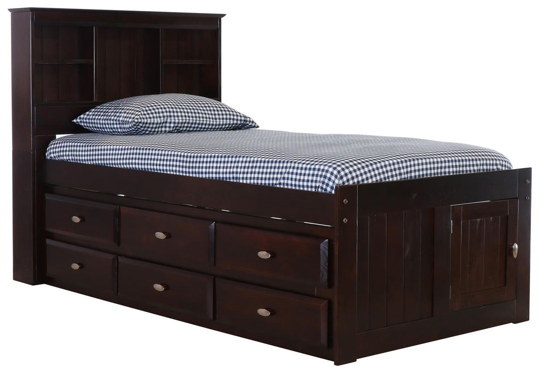 trundle bed with bookcase  - White
