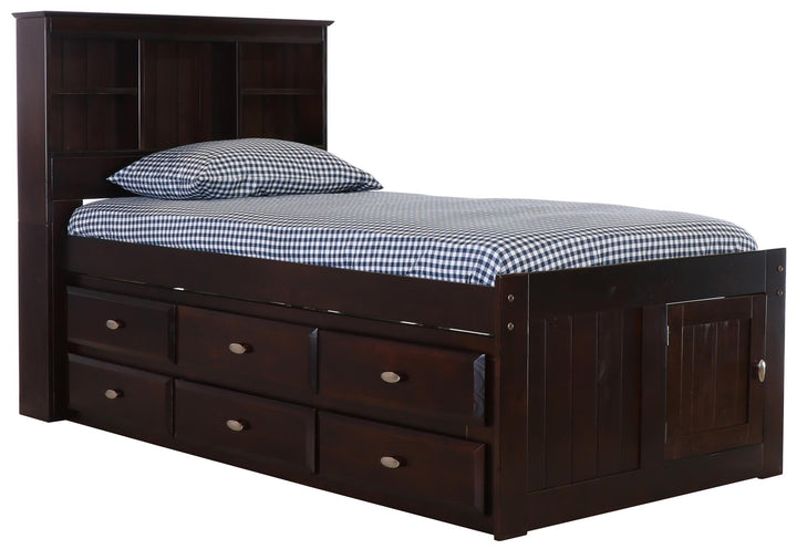 trundle bed with bookcase  - White
