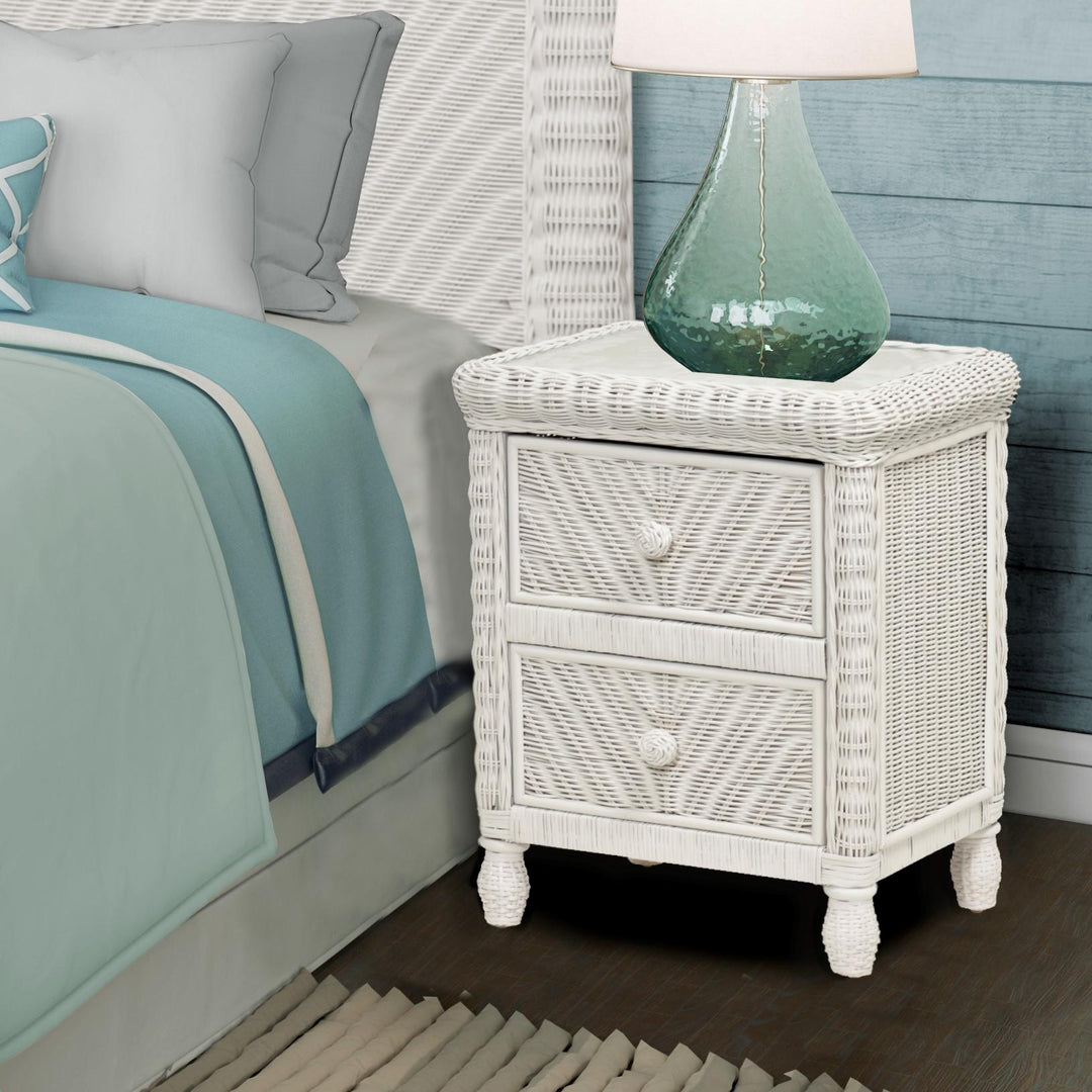 Two-drawer nightstand - White