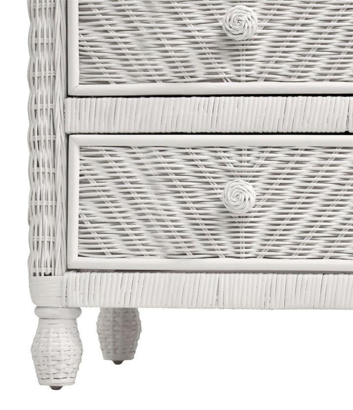 Contemporary nightstand with two drawers - White