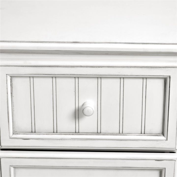 Nightstand with two drawers - White