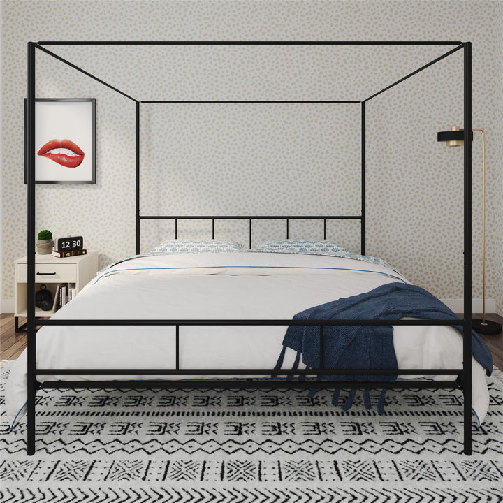 Elegant and Comfortable Marion Canopy Bed -  Black 