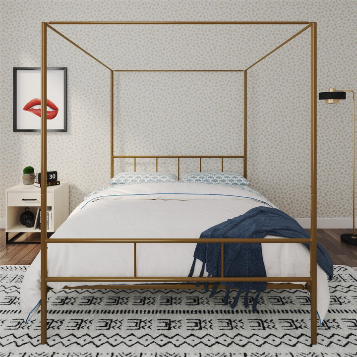 Best Marion Canopy Bed for Spacious Bedroom -  Gold 