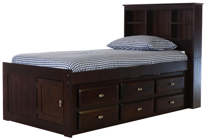 twin size bookcase bed - Espresso