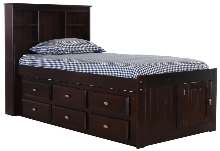 twin bookcase bed - Espresso