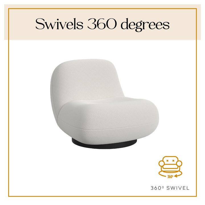 boucle fabric chair - White