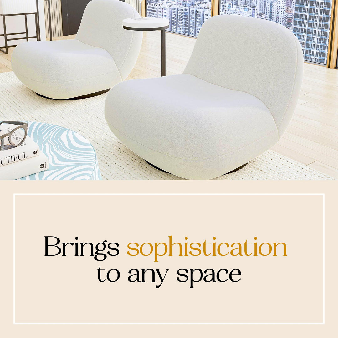 modern design boucle chair - White