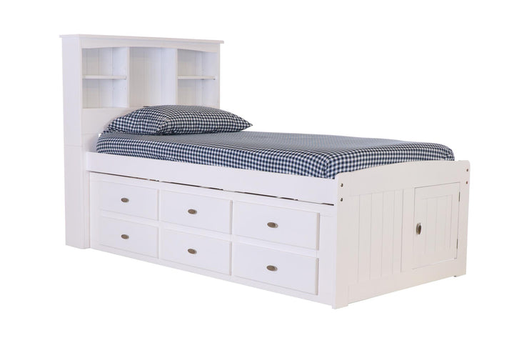 twin bed with storage underneath - White