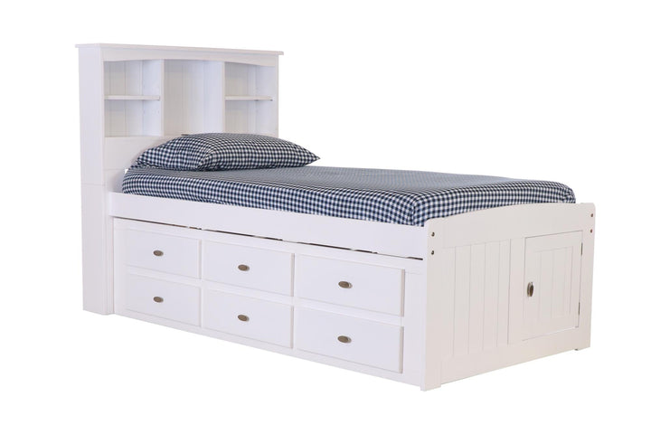 twin bed with storage underneath - White