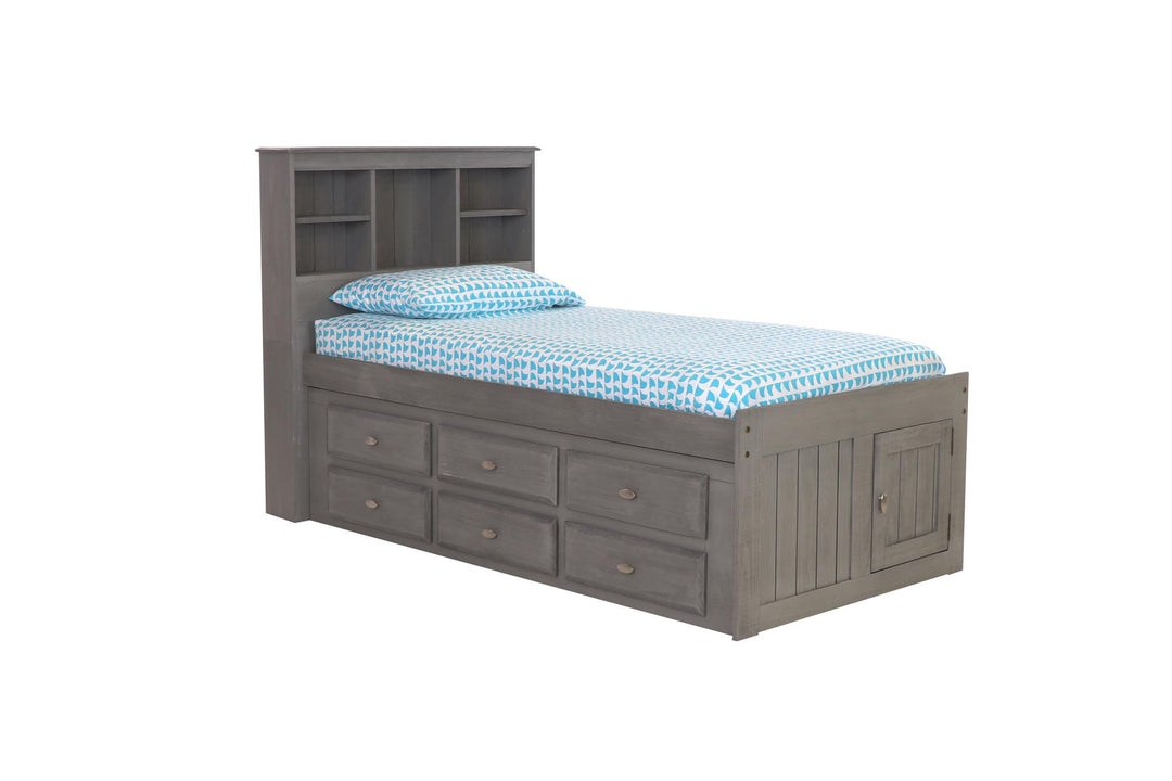 twin size bookcase bed - Charcoal