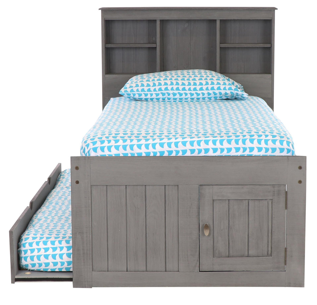 trundle bed with bookcase - Charcoal