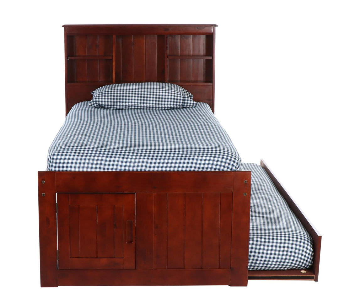 trundle beds with bookcase headboard - Charcoal