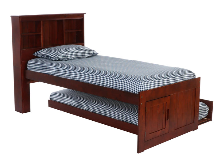 trundle bookcase bed - Merlot