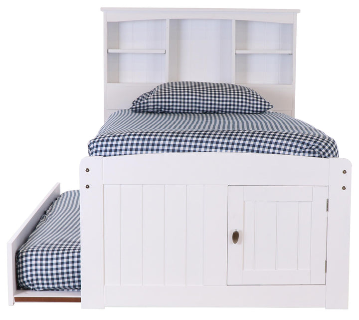 bookcase bed with 3 drawers - White