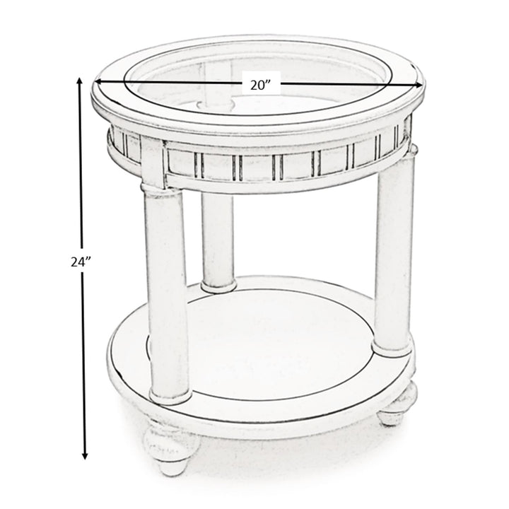 Sag Harbor Round End Table - White