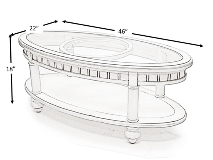 Sag Harbor Oval Coffee Table - White