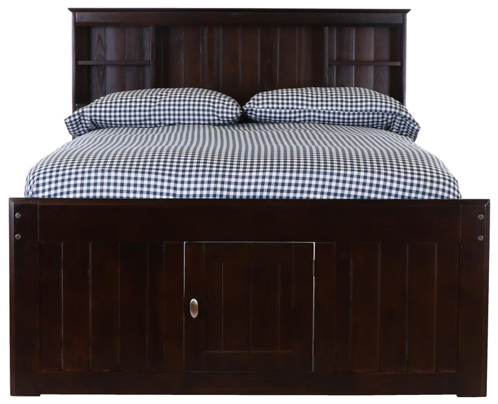 12 drawers full size bookcase bed - Espresso