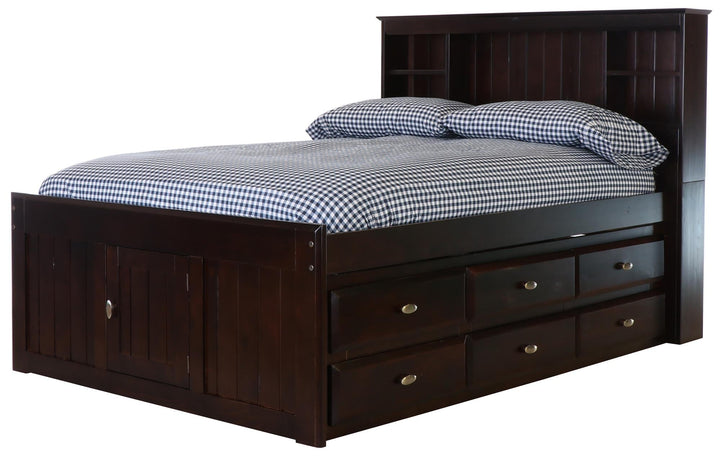 bookcase bed with 12 drawers - Espresso
