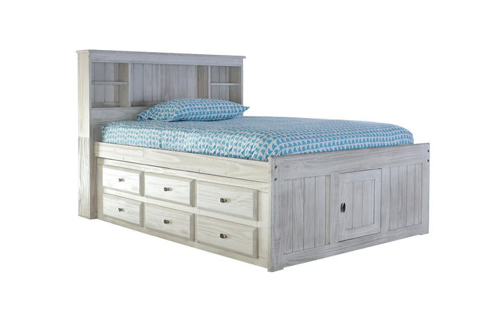 full bed with bookcase headboard - Ash