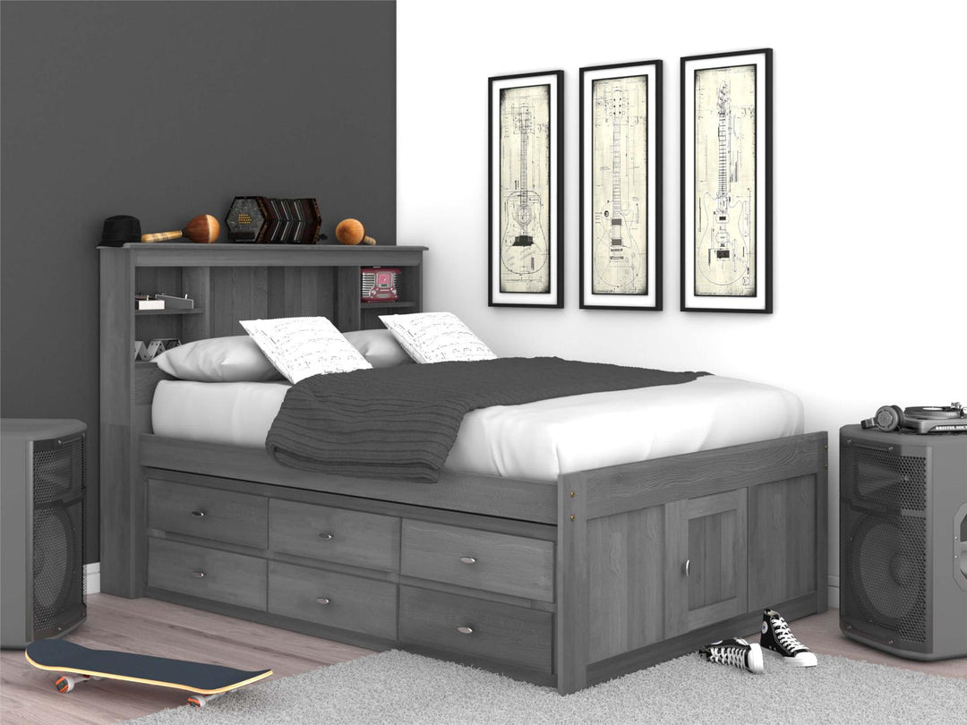 bed with 6 drawers - Charcoal