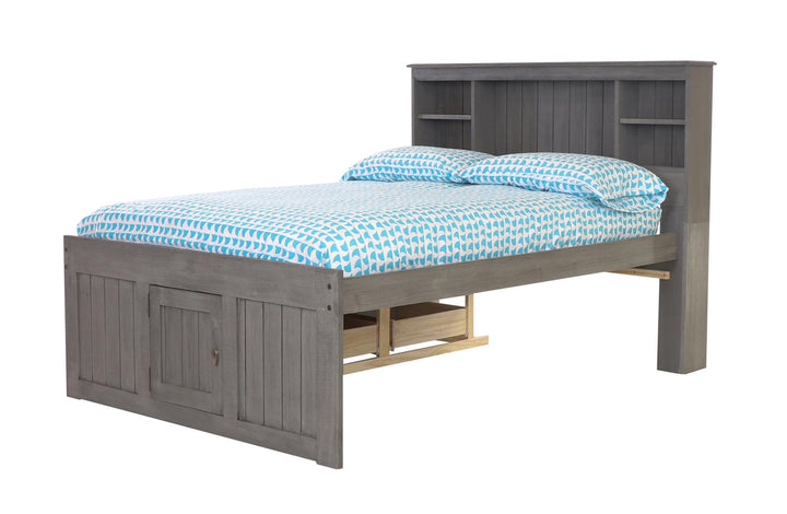 full bed with bookcase headboard - Charcoal