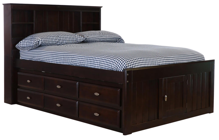 wooden full size bookcase bed - Espresso