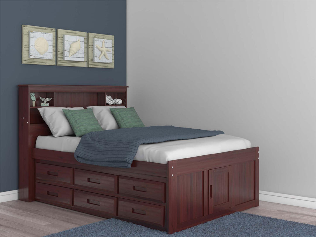 bed with 6 drawers - Merlot