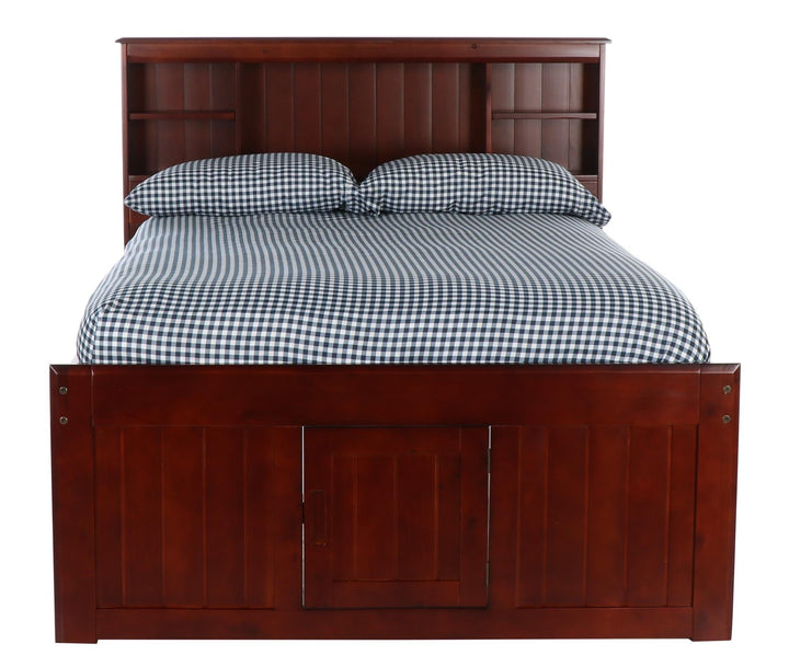 full size bookcase bed with 6 drawers - Merlot