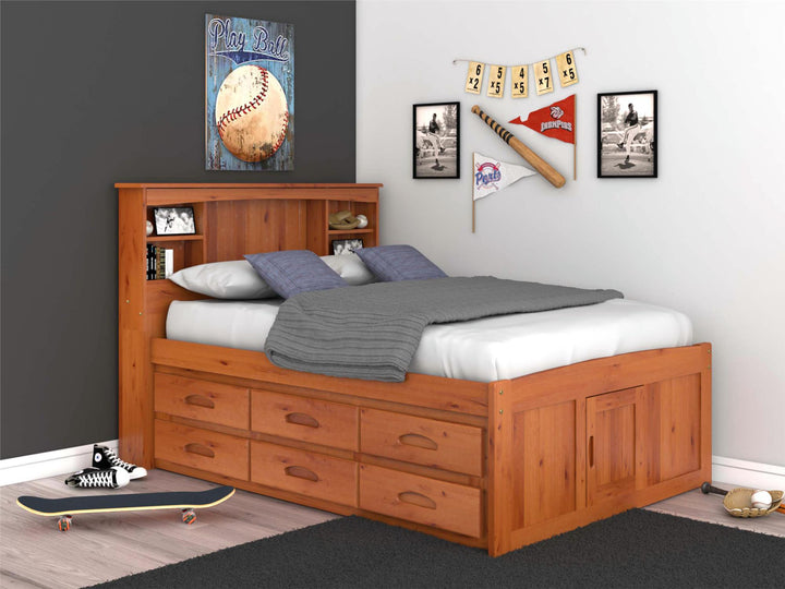 captain bed full size - Honey