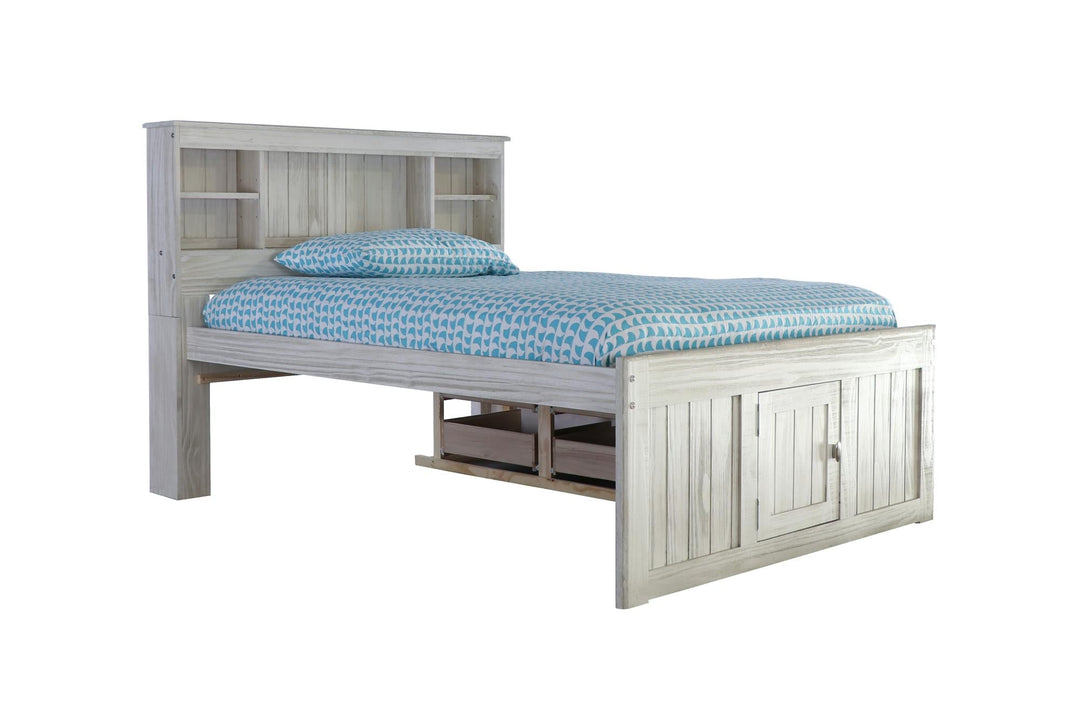 wooden bookcase bed with drawers - Ash