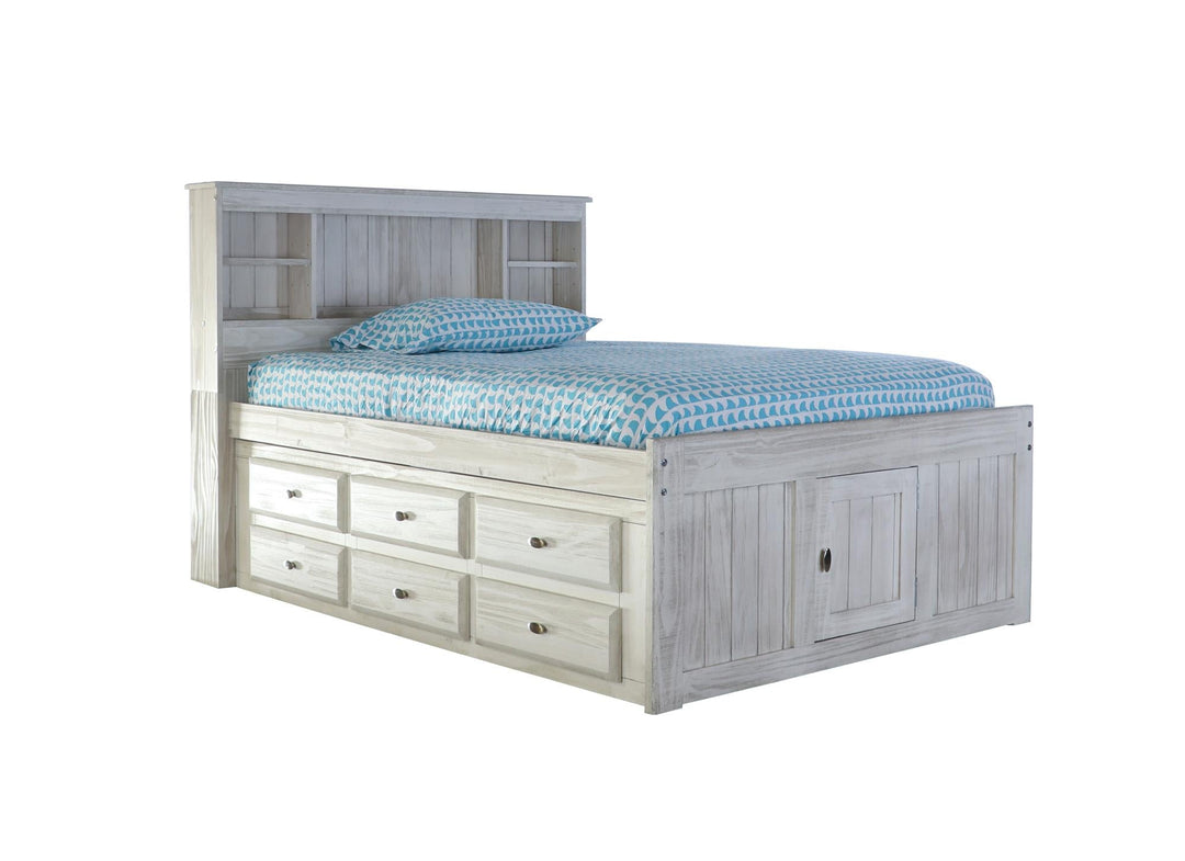 wooden full size bookcase bed - Ash