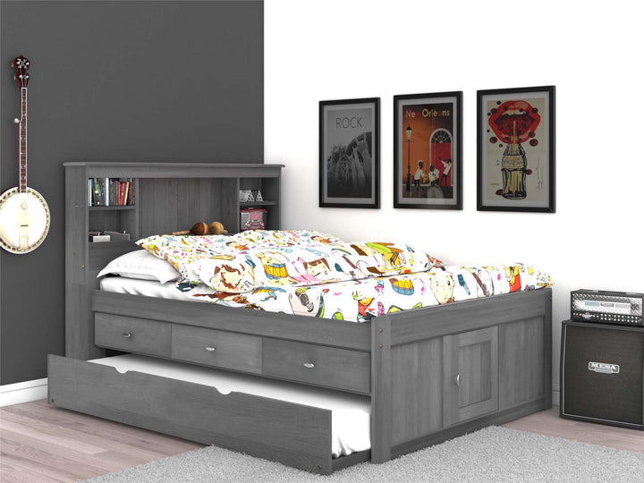 bookcase bed with trundle - Charcoal