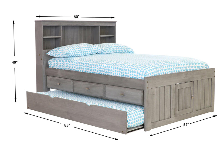 full size bookcase bed with trundle - Charcoal