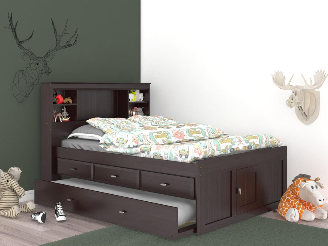 trundle option bookcases & shelves - Espresso