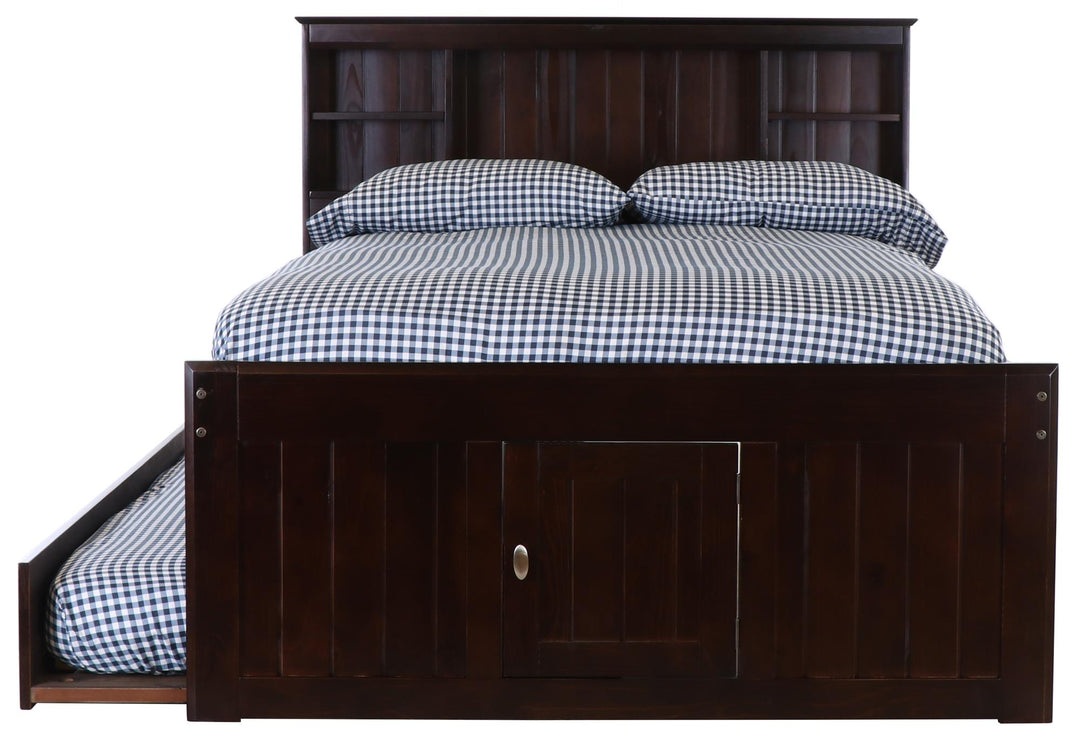 full bookcase bed with trundle - Charcoal