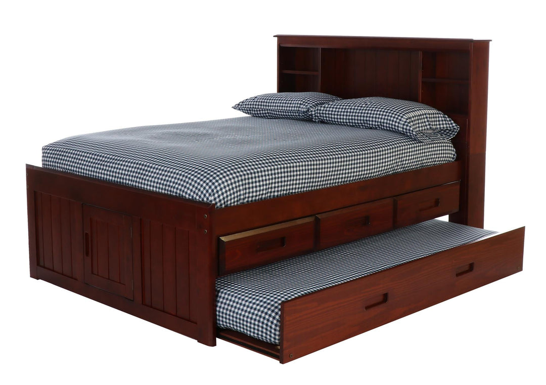 bookcase trundle bed - Merlot