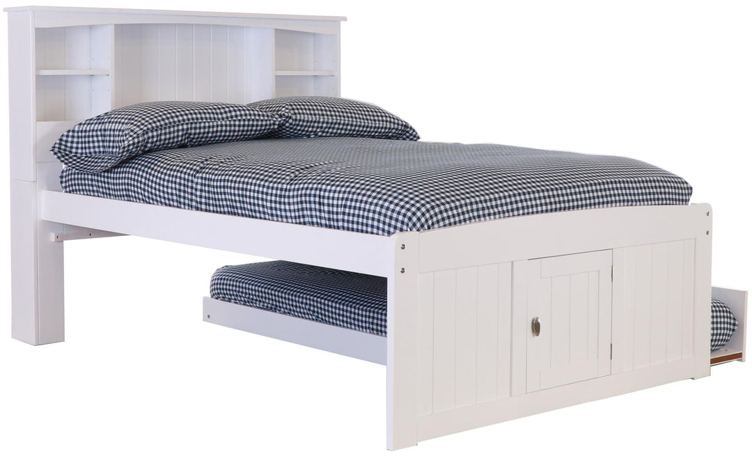  bookcase bed 3 drawers and trundle - White