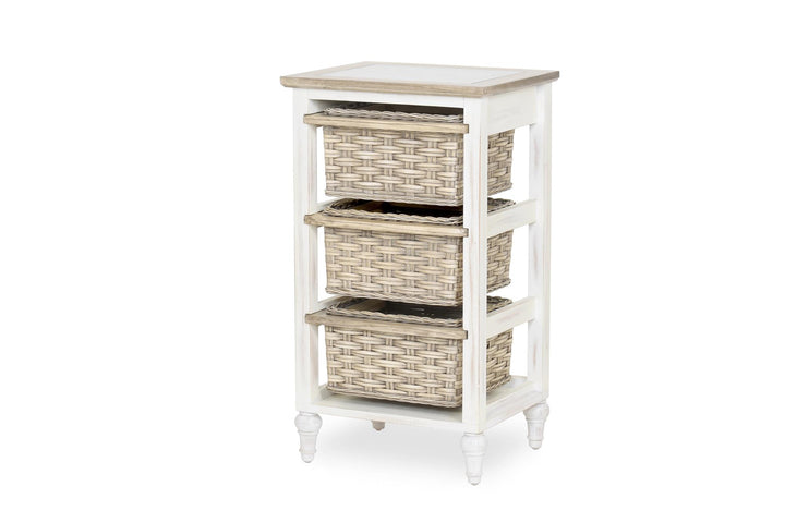 Storage cabinet with baskets - White - 3-Basket