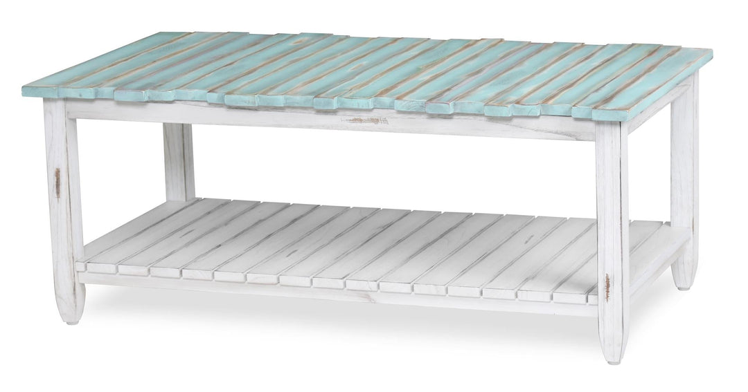 Coffee Table with bottom shelf - Blue
