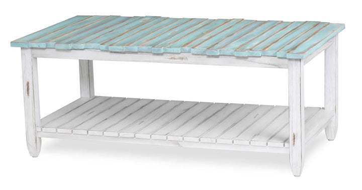 Coffee Table with bottom shelf - Blue