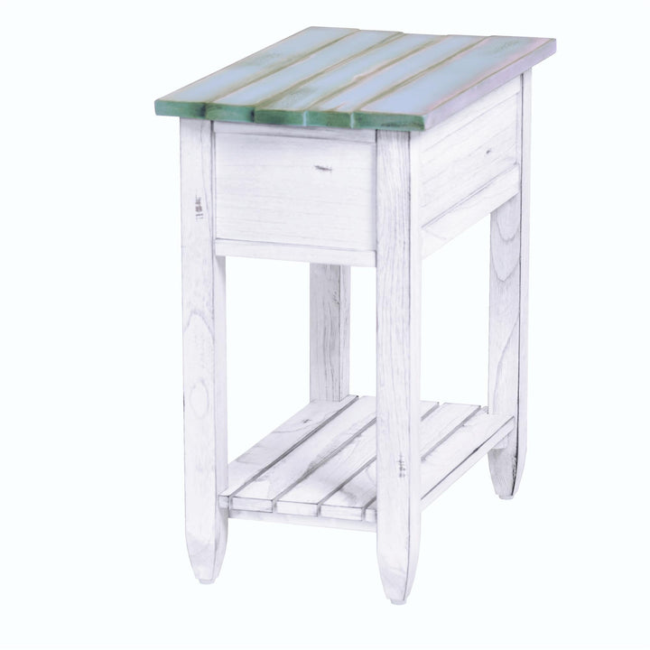 side table with bottom shelf - Blue