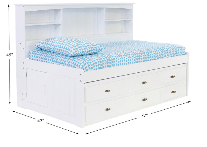 twin daybed with drawers - White