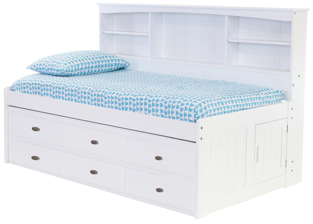 twin daybed with drawers underneath - White